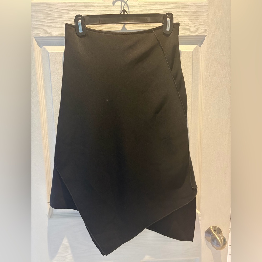 Club Monaco Black Asymmetrical Midi Skirt